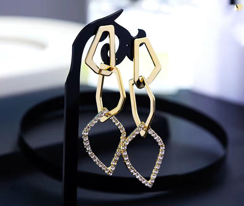 New Arrival Exaggerated Geometric Hipster Earrings PDD-CAROMAY 