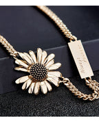 Always Younger Fringe Sunflower 18K Gold Plated Necklace