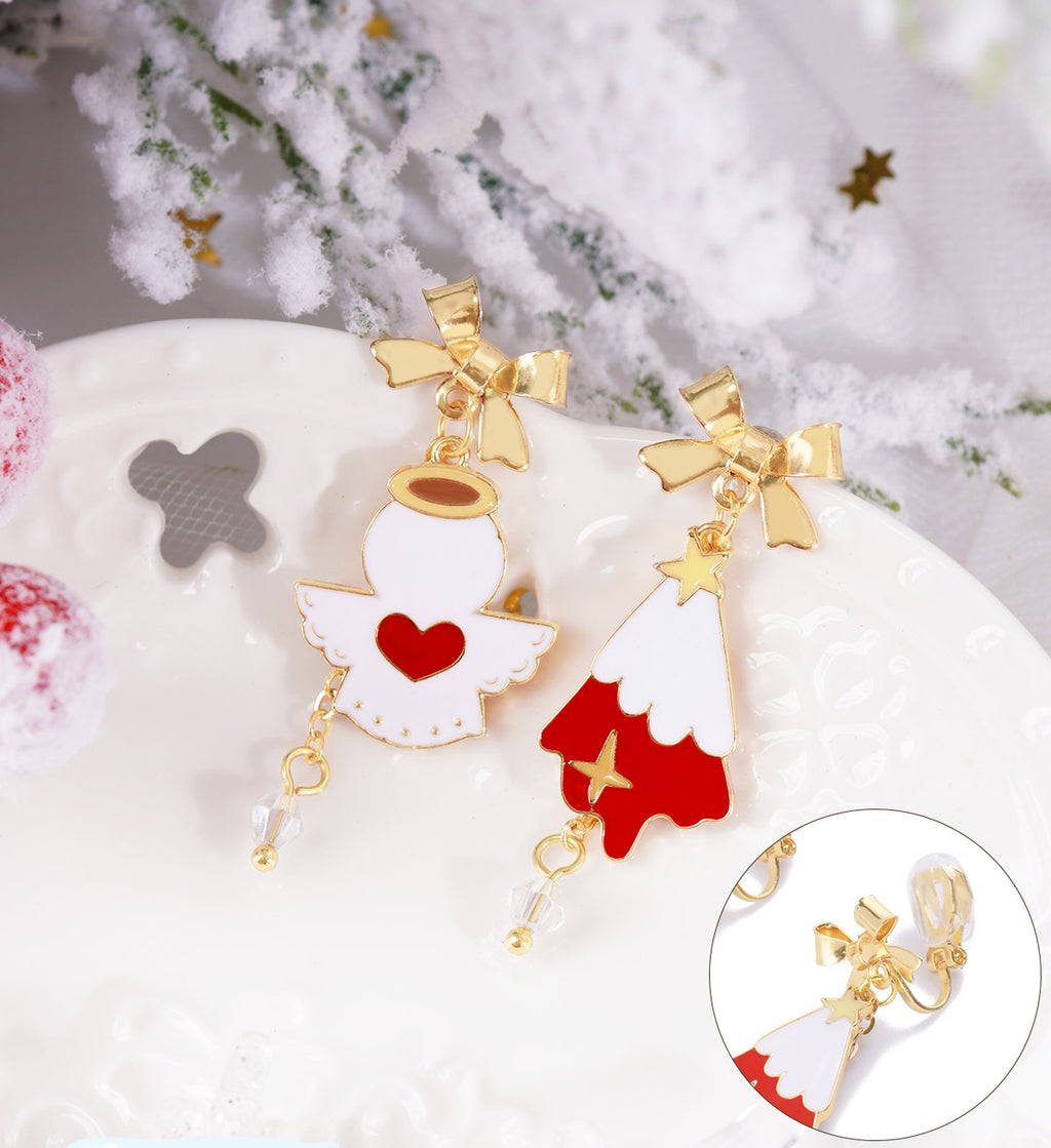 Christmas Love Angel Earrings Sterling Silver Earrings LJC11