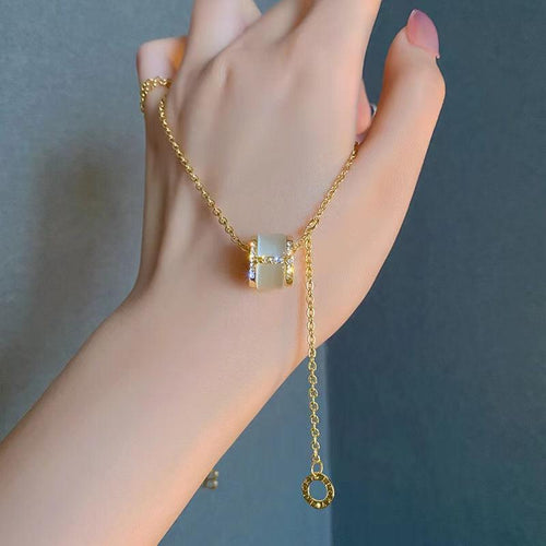 14K Gold Plated Created Opal Necklace for Women