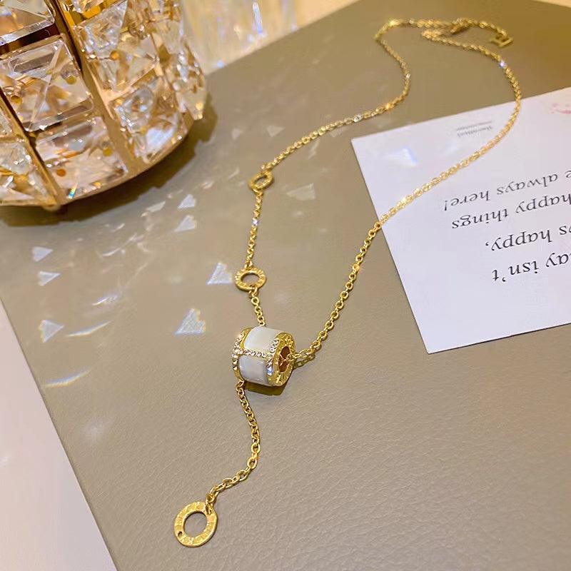 14K Gold Plated Created Opal Necklace for Women