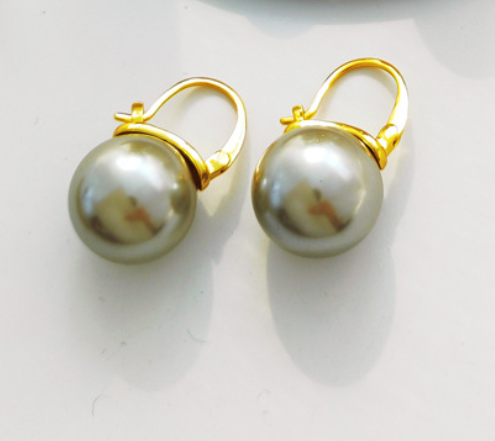 14mm Tasnsui Pearl Gold Vermeil on Silver Earrings