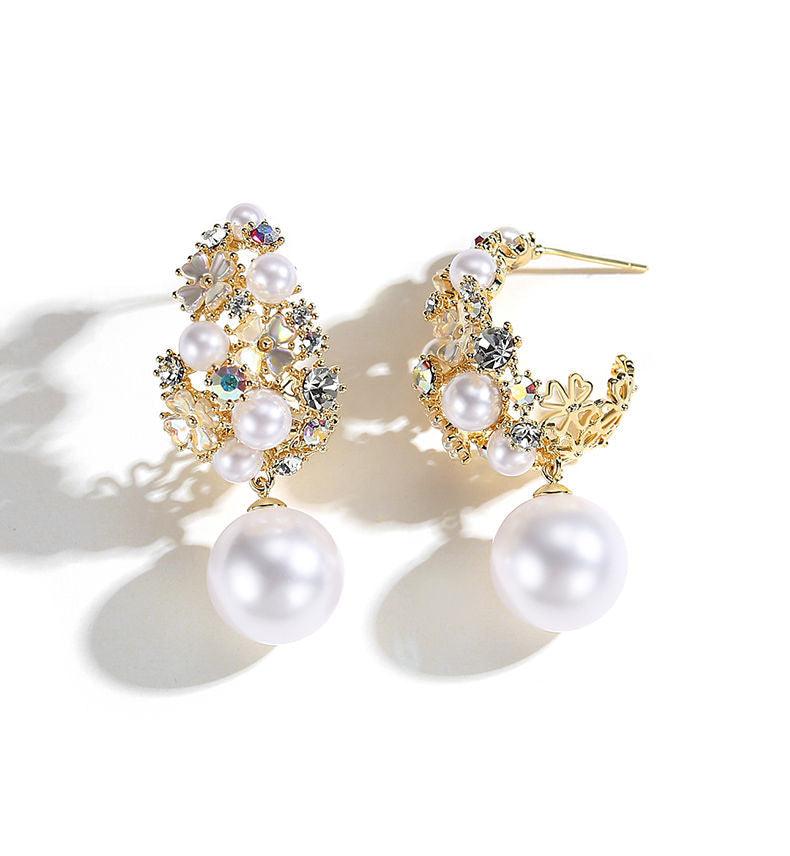 Elegant and Romantic Personality Sexy Vintage Floral Earrings 服饰与配饰 PDD Champagne Gold 