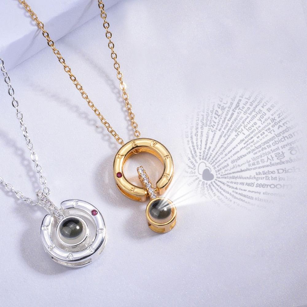 100 languages I love you Pendant Necklace Romantic Love Memory Projection Fashion Jewelry - lightofjuwelen