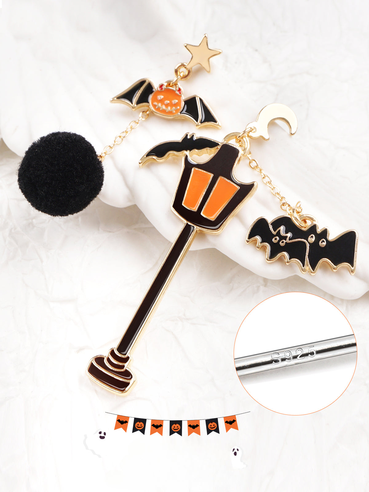 Halloween Cute Pumpkin  Earrings Stud Earrings LJH48