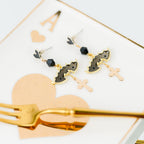 Halloween Necklace Cross Earnails Earrings LJH47
