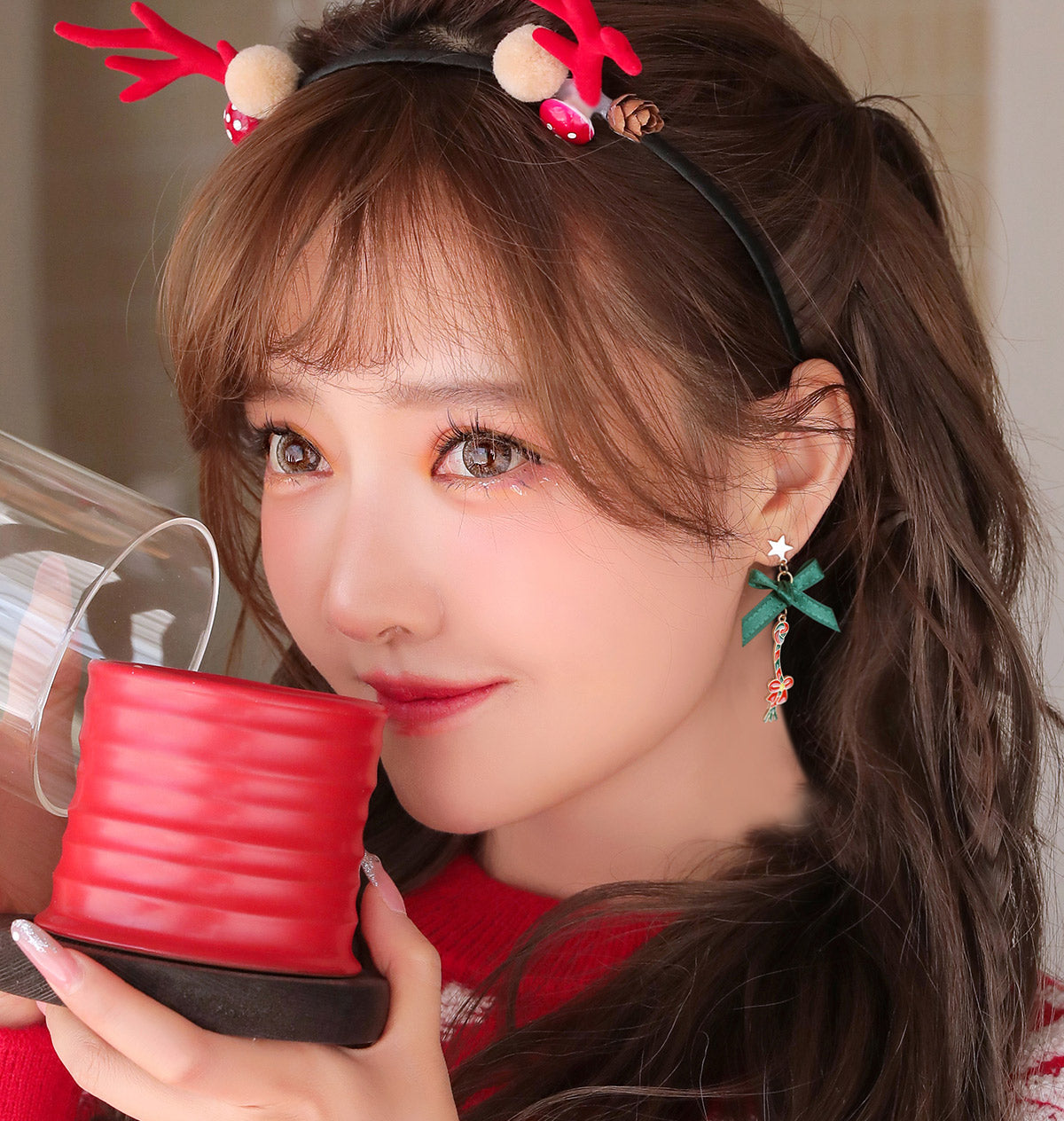 Christmas Earrings Cute Asymmetric Ear Jewelry Ear Clip LJC8