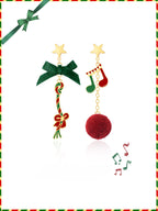 Christmas Earrings Cute Asymmetric Ear Jewelry Ear Clip LJC8
