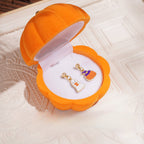 Halloween Cute Pumpkin Velvet Jewelry Box Jewelry Storage Box LJH45