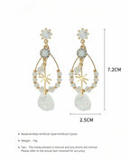 FN Artificial Crystal Long 925 Silver Needle Earrings LOJS12
