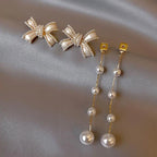 925 Slver Butterfly Pearl Long Pendant Earrings - lightofjuwelen