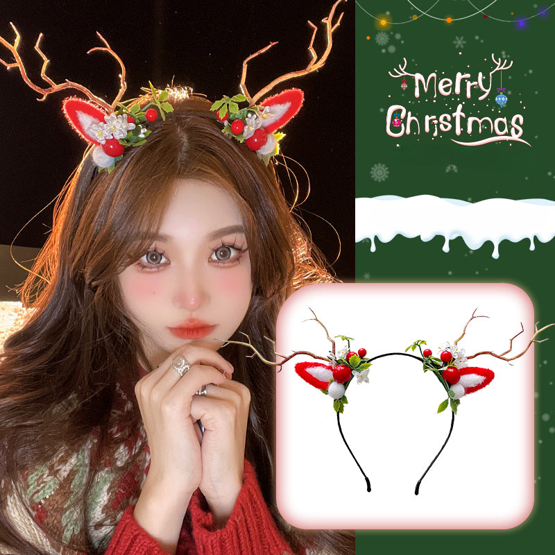 Christmas Elk Glowing Branch Hairpin Large Antler Hair Ornament LJC2