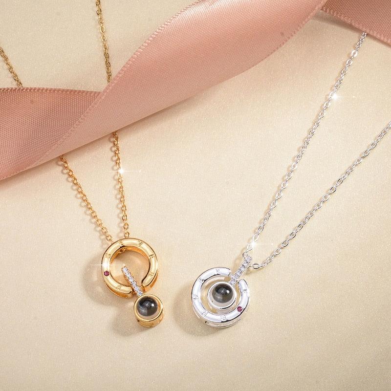 100 languages I love you Pendant Necklace Romantic Love Memory Projection Fashion Jewelry - lightofjuwelen