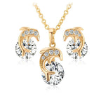 💖Dolphin Necklace Pendant Rhinestone Earring Studs For Women