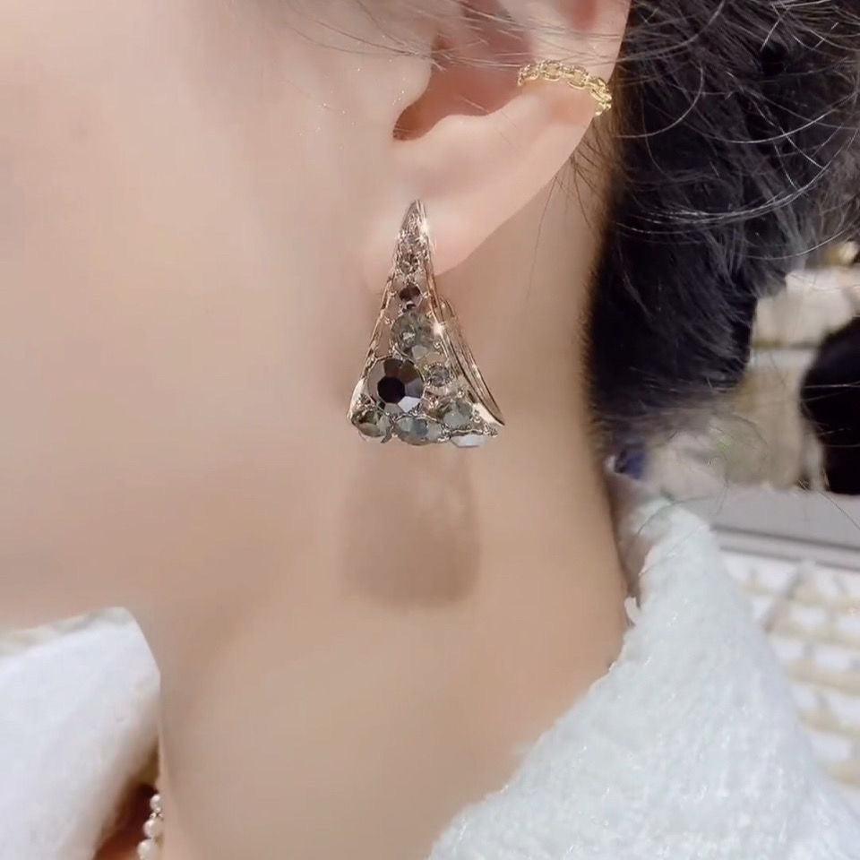 Fashionable and High-end S925 Silver Needle Earrings Studded with Diamonds - lightofjuwelen
