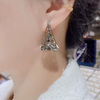 Fashionable and High-end S925 Silver Needle Earrings Studded with Diamonds - lightofjuwelen