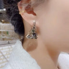 Fashionable and High-end S925 Silver Needle Earrings Studded with Diamonds - lightofjuwelen