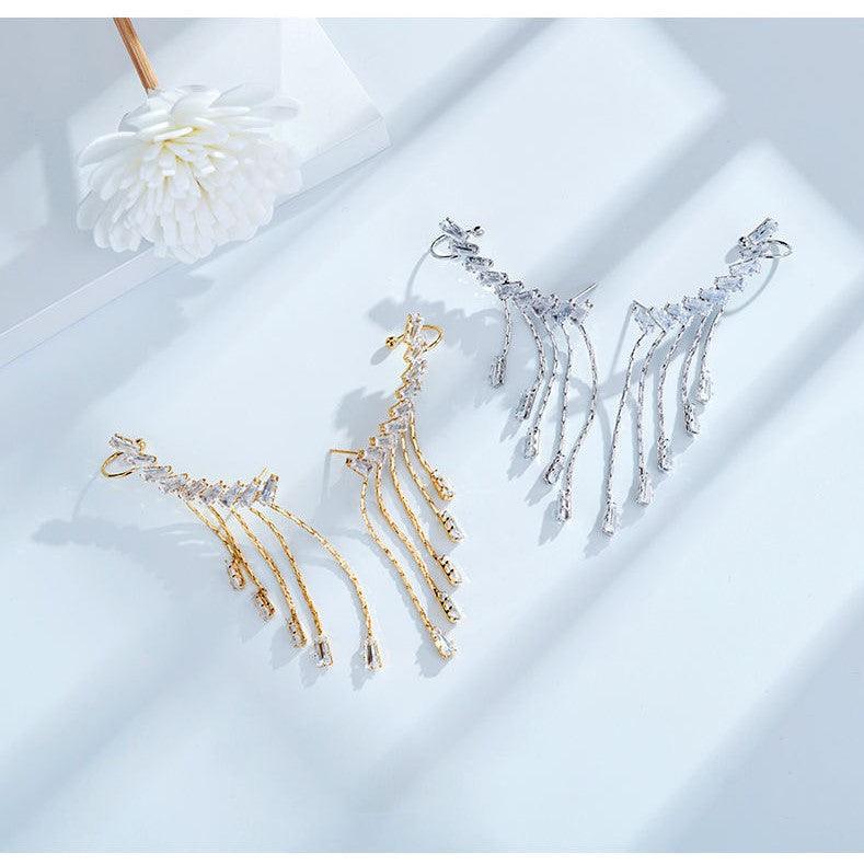 Exaggerated Design Style Earclip Earrings with Tassel PDD 