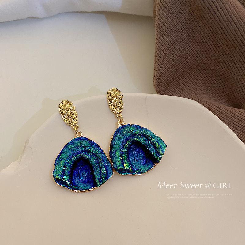 💖925 Silver Needle Fun Acrylic Irregular Hoop Drop Dangle Earrings