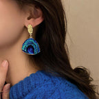 💖925 Silver Needle Fun Acrylic Irregular Hoop Drop Dangle Earrings