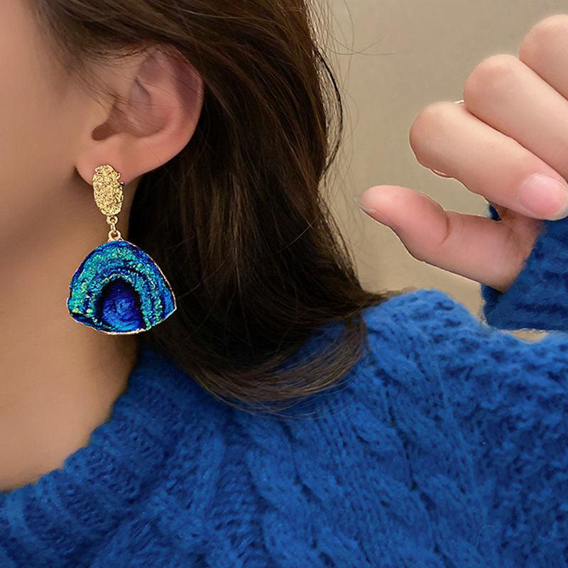 💖925 Silver Needle Fun Acrylic Irregular Hoop Drop Dangle Earrings