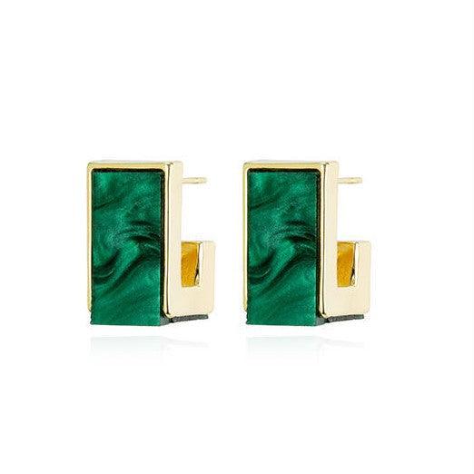New Arrival Fashion Designer Niche Vintage Green Earrings Stud Earrings - lightofjuwelen