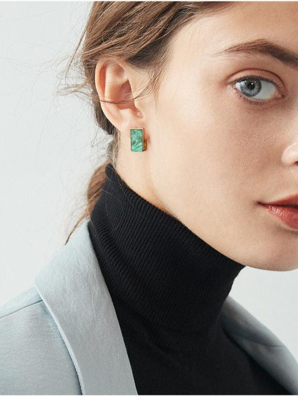 New Arrival Fashion Designer Niche Vintage Green Earrings Stud Earrings - lightofjuwelen