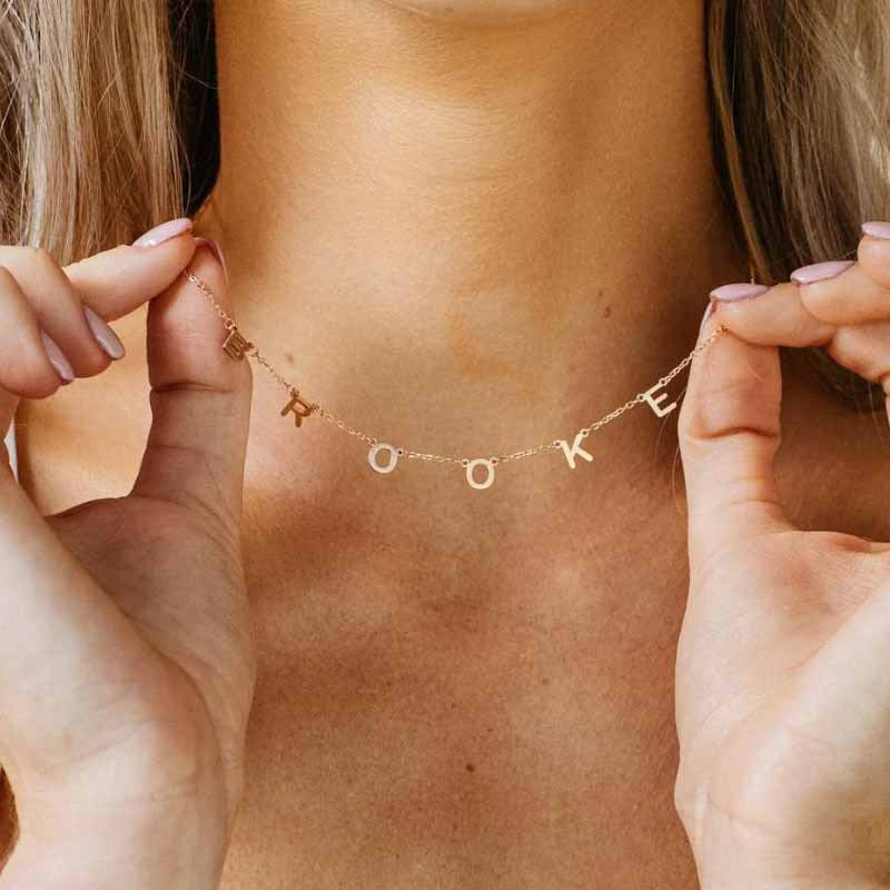 A TO Z Custom Name Choker-14K Gold Necklace