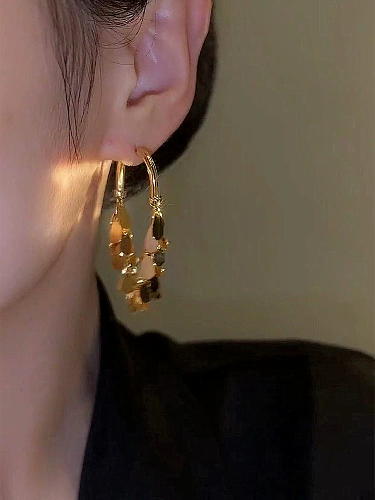 Metal Sequin Tassel Earrings LJ52