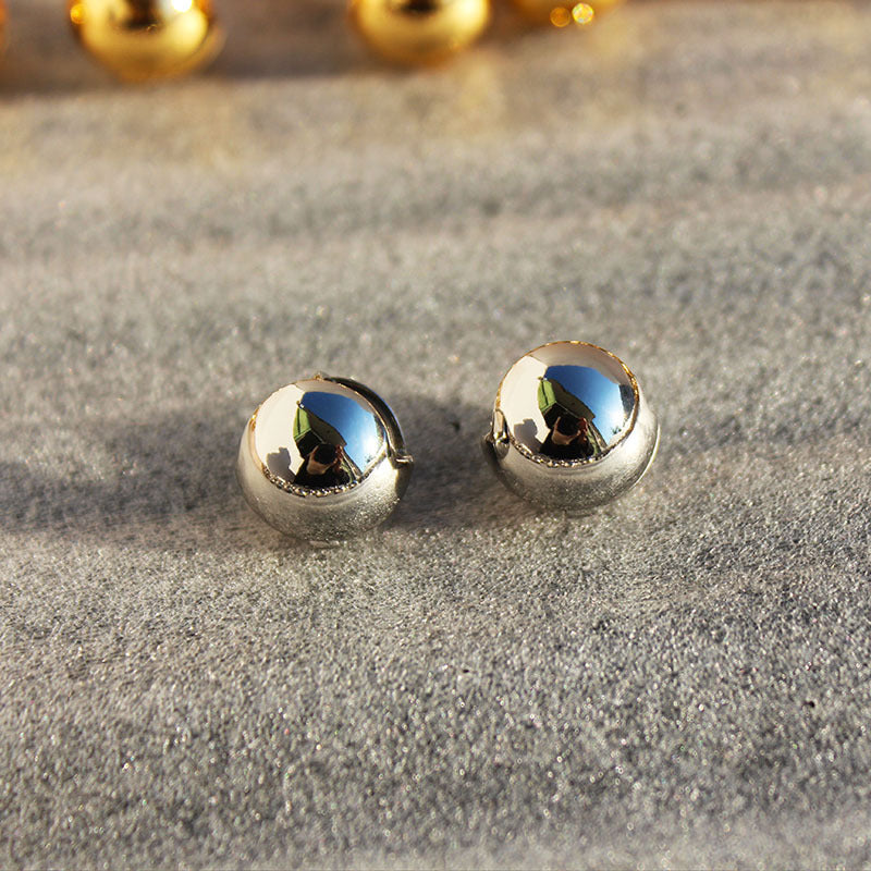 18K Gold Plated Round Ball Fashion Style Stud Hoop Earrings