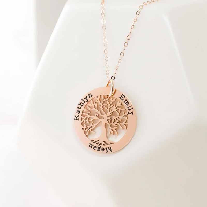 925 Sterling Life Tree Name Pendant Chain Necklace