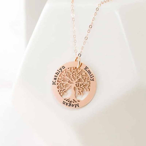 925 Sterling Life Tree Name Pendant Chain Necklace