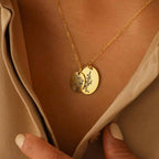 Birth Flower Pendant Chain Necklace for Birthday Gift