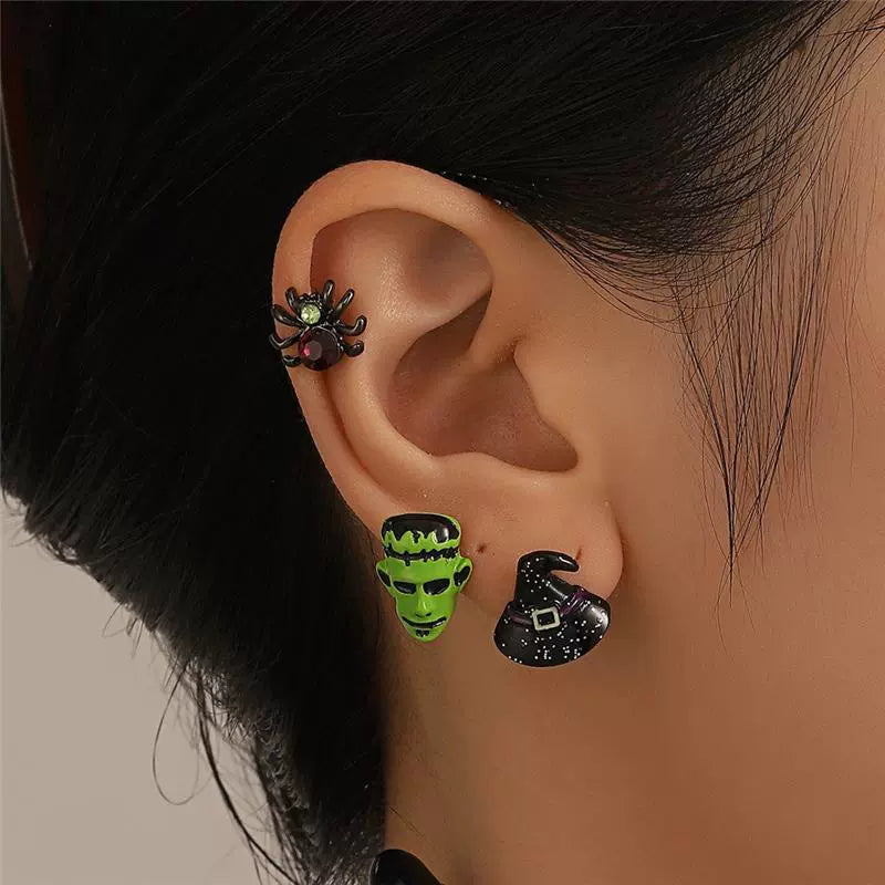 Halloween Cute Sweet Cool Spider Earrings LJH51