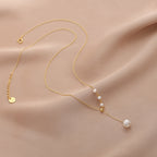 18K Gold Plated Cultured Freshwater Pearl Adjustable Necklace