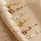 Long Tassel Custom Birth Flower with name Necklace for Christmas Gift