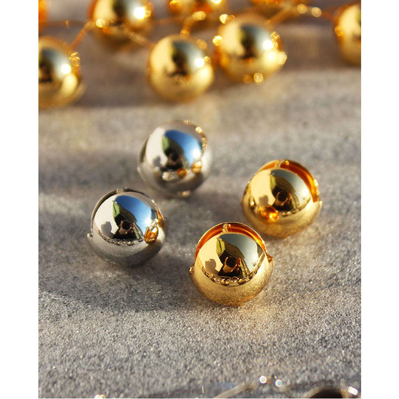 18K Gold Plated Round Ball Fashion Style Stud Hoop Earrings