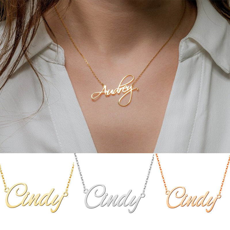 Personalized Titanium Steel Name Necklace