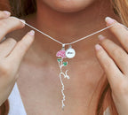 925 Sterling Birth Flower Pendant Necklace for Gift