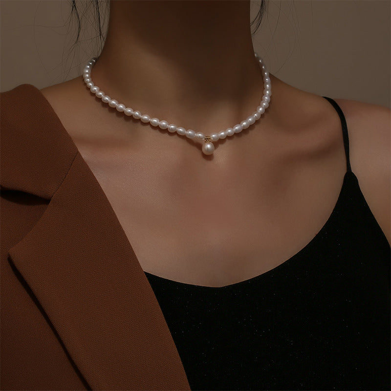 Sterling Silver White A-Grade Freshwater Cultured-Pearl Necklace
