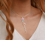 925 Sterling Birth Flower Pendant Necklace for Gift