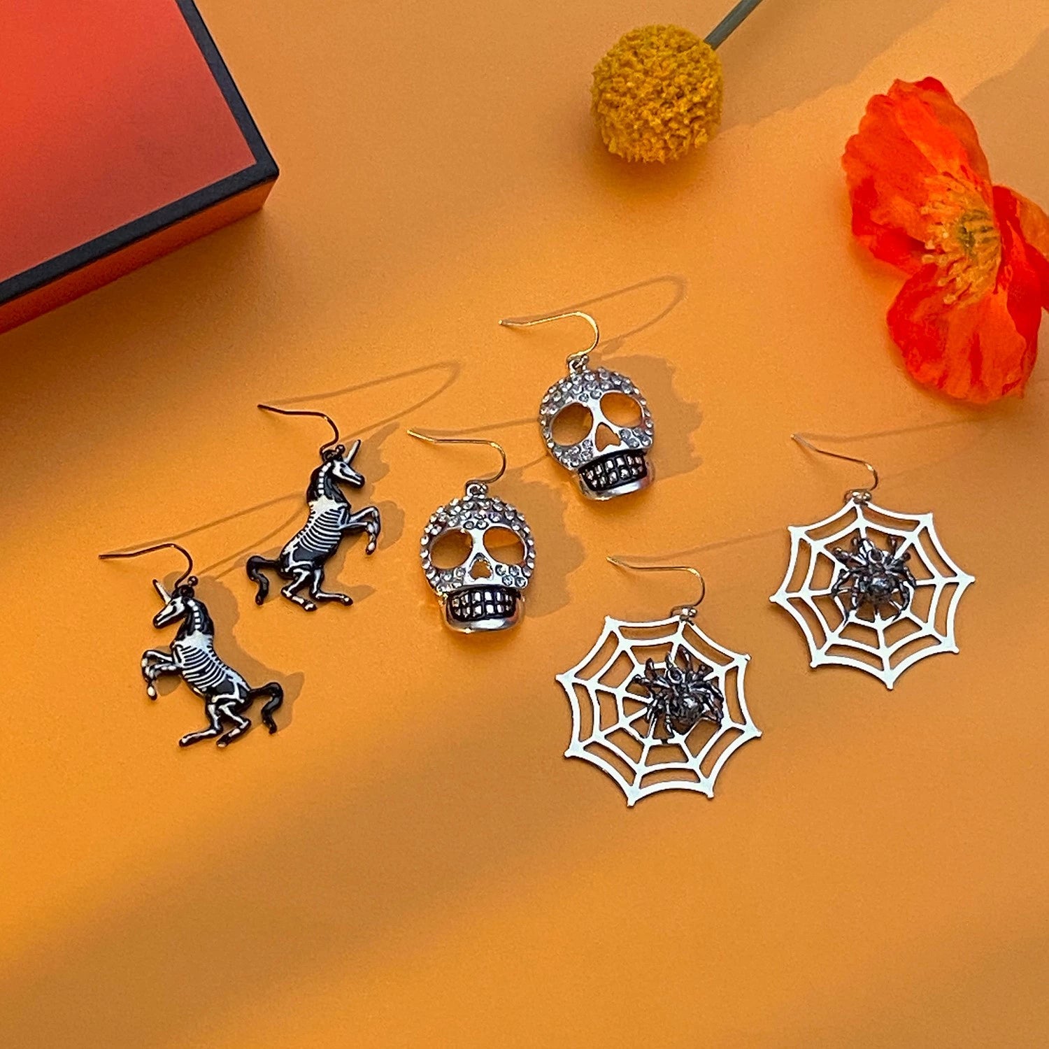 Halloween Cute Sweet Cool Spider Earrings LJH51