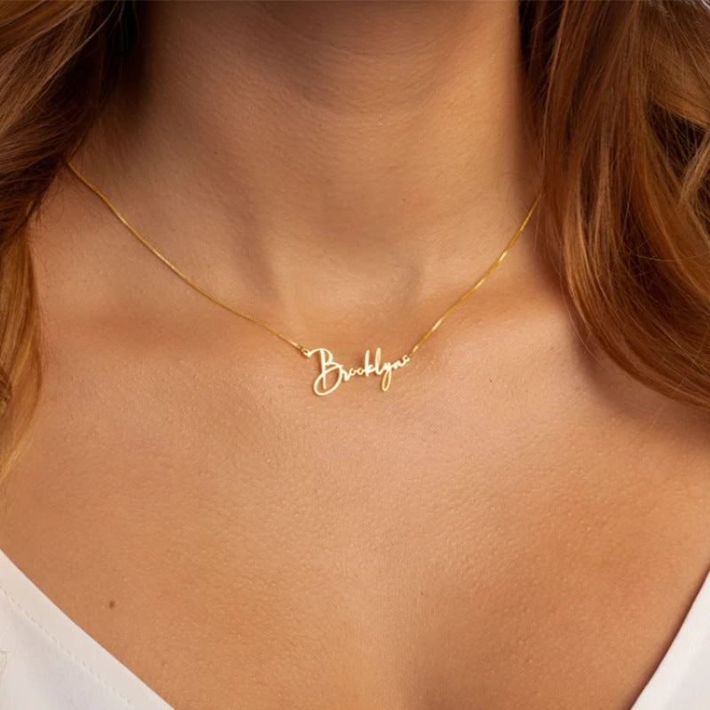 Personalized Titanium Steel Name Necklace