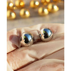 18K Gold Plated Round Ball Fashion Style Stud Hoop Earrings