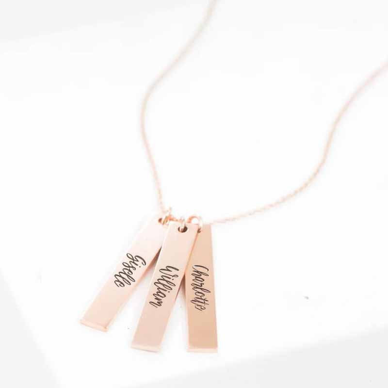 Keep Memories Couple Lover Name Pendant Chain Necklace