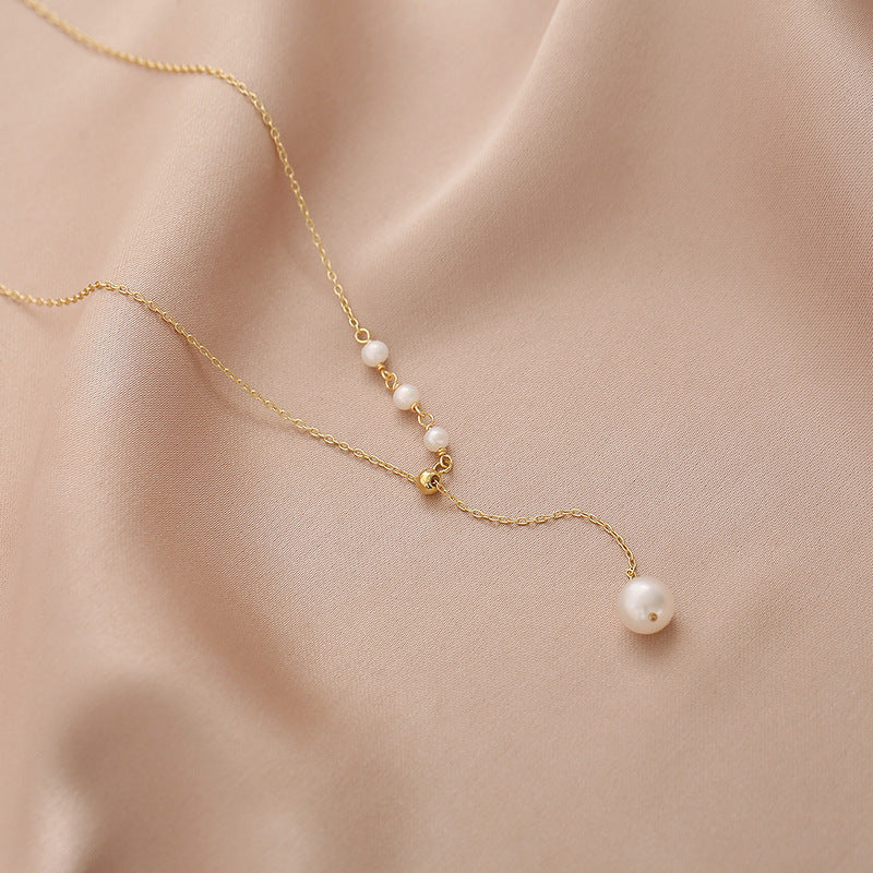 18K Gold Plated Cultured Freshwater Pearl Adjustable Necklace