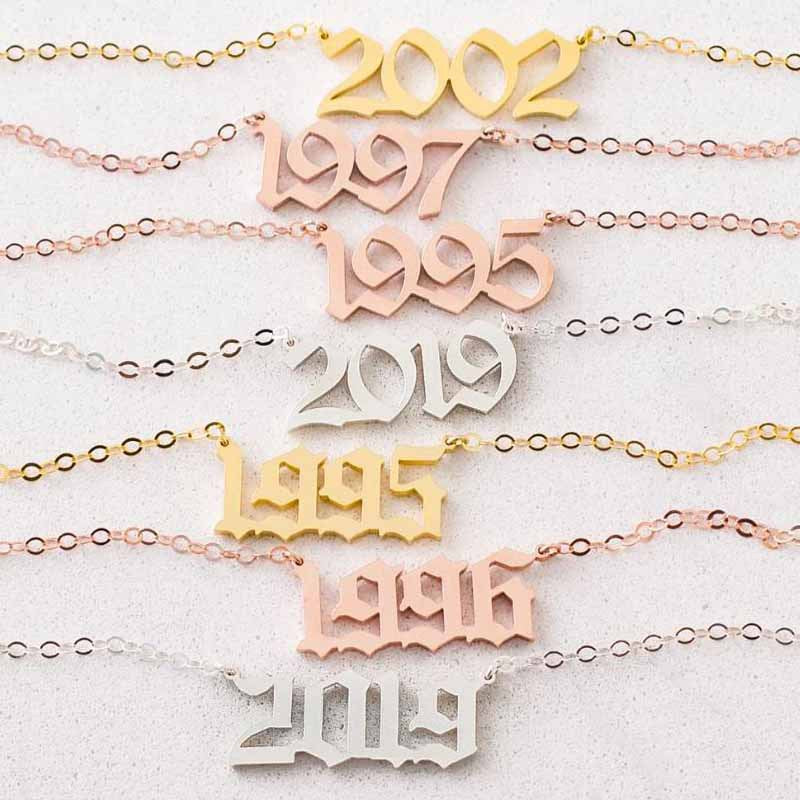 Birth Year Custom Necklace for Thanksgiving Gift