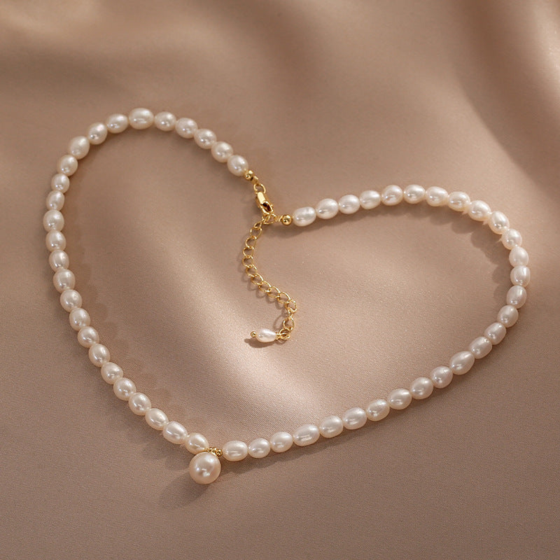 Sterling Silver White A-Grade Freshwater Cultured-Pearl Necklace