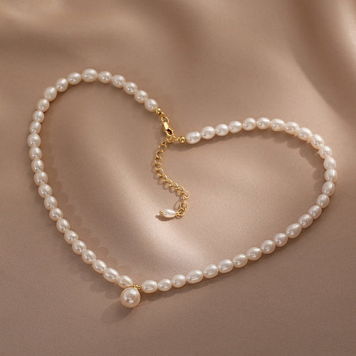 Sterling Silver White A-Grade Freshwater Cultured-Pearl Necklace