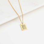 A TO Z Name Chain Necklace with Fram Pendant 14K Gold Plated